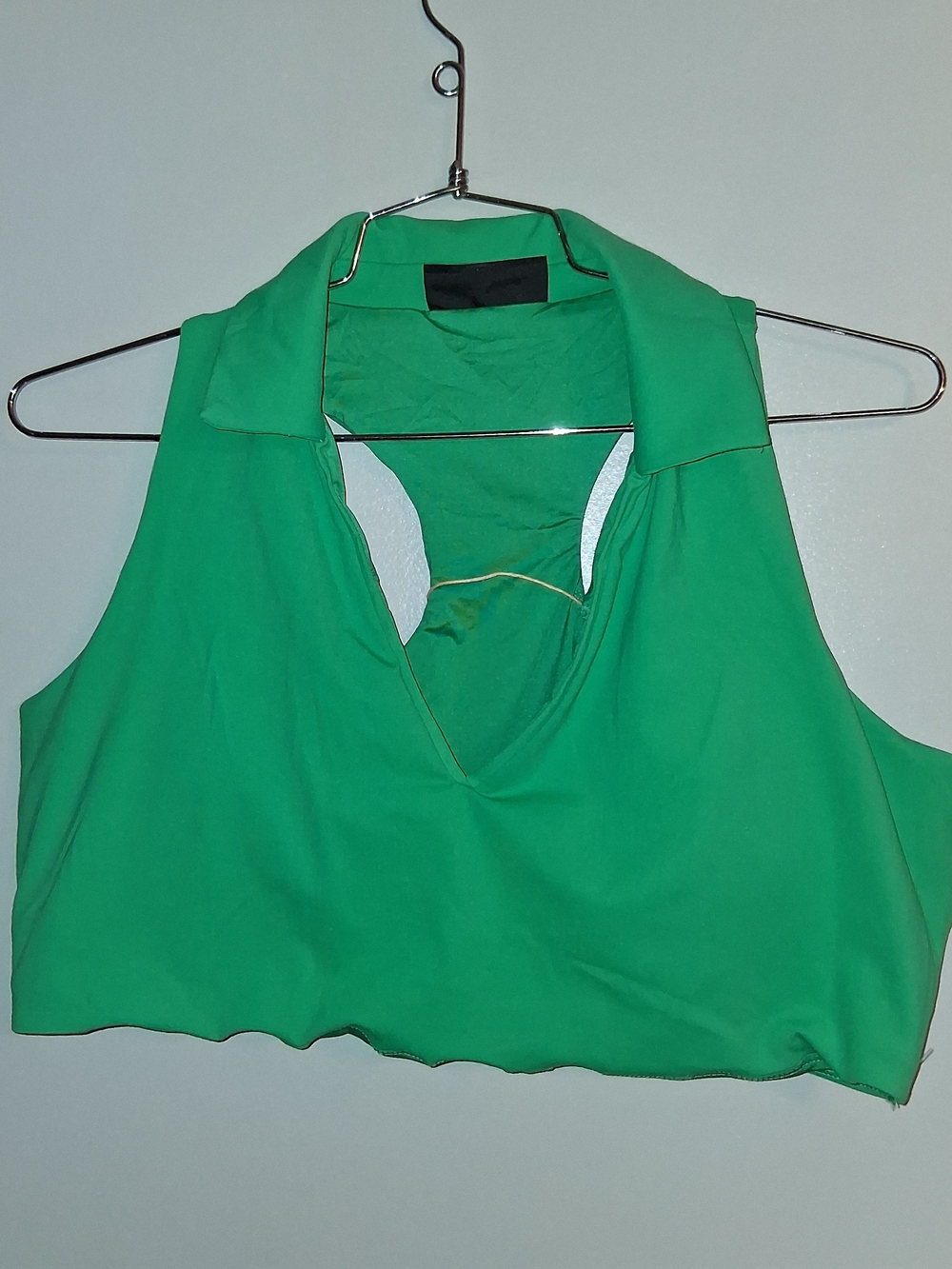 Green Razor Back With Collar Sports Bra